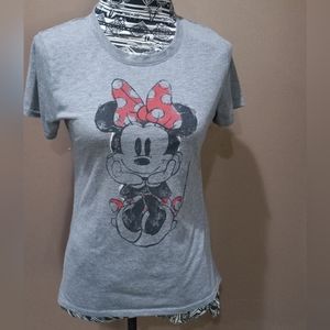Disney Women’s Minnie Mouse T-Shirt Gray Small